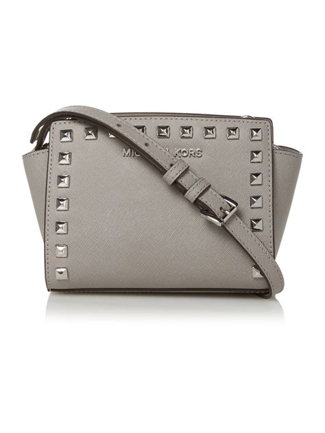 michael kors gray mini bag|grey quilted cross body bag.